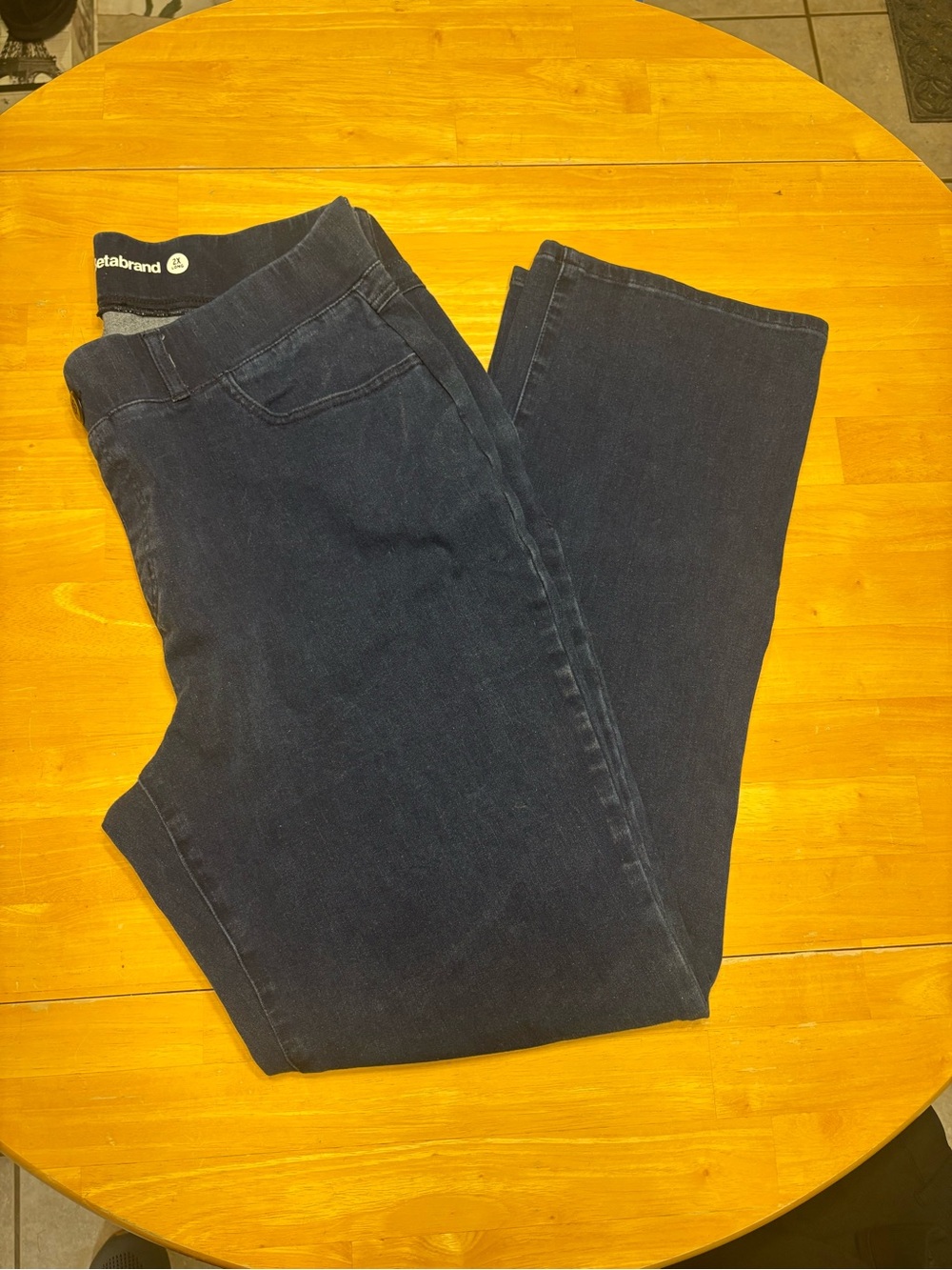 Betabrand Navy Straight-Leg Women's Jeans, 2X Long